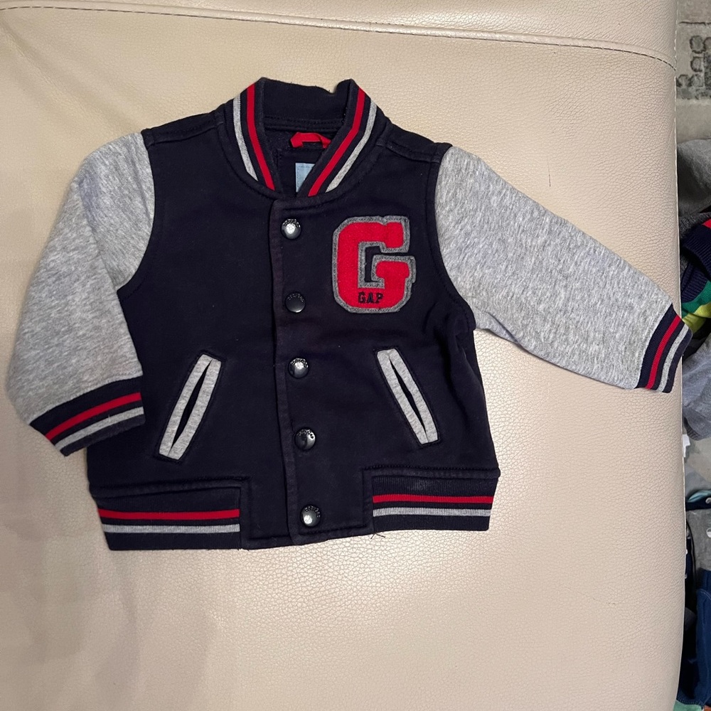 Gap baby boy varsity jacket 6-12 months